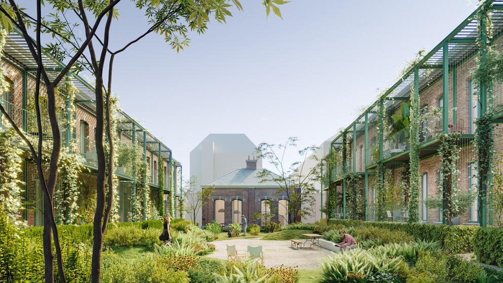A depiction of the future Clos des Mariés. © Atelier Kempe Thill – Kaderstudio A depiction of the future Clos des Mariés. © Atelier Kempe Thill – Kaderstudio